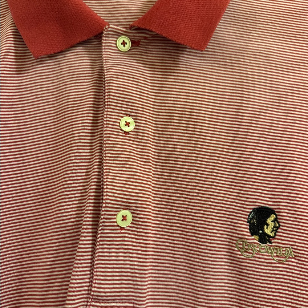 Fairway & Greene Red and White Striped Polo